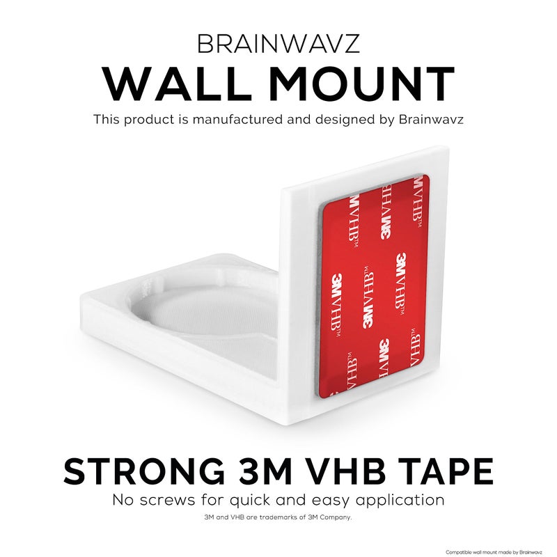 BRAINWAVZ Screwless Tilted Wall Mount Kit Compatible with Wyze Cam Pan, VHB Stick On, Full Tilt & Pan Function, No Mess, No Drilling, Strong Adheasive Mount, Angled Down White by Brainwavz - Image 3